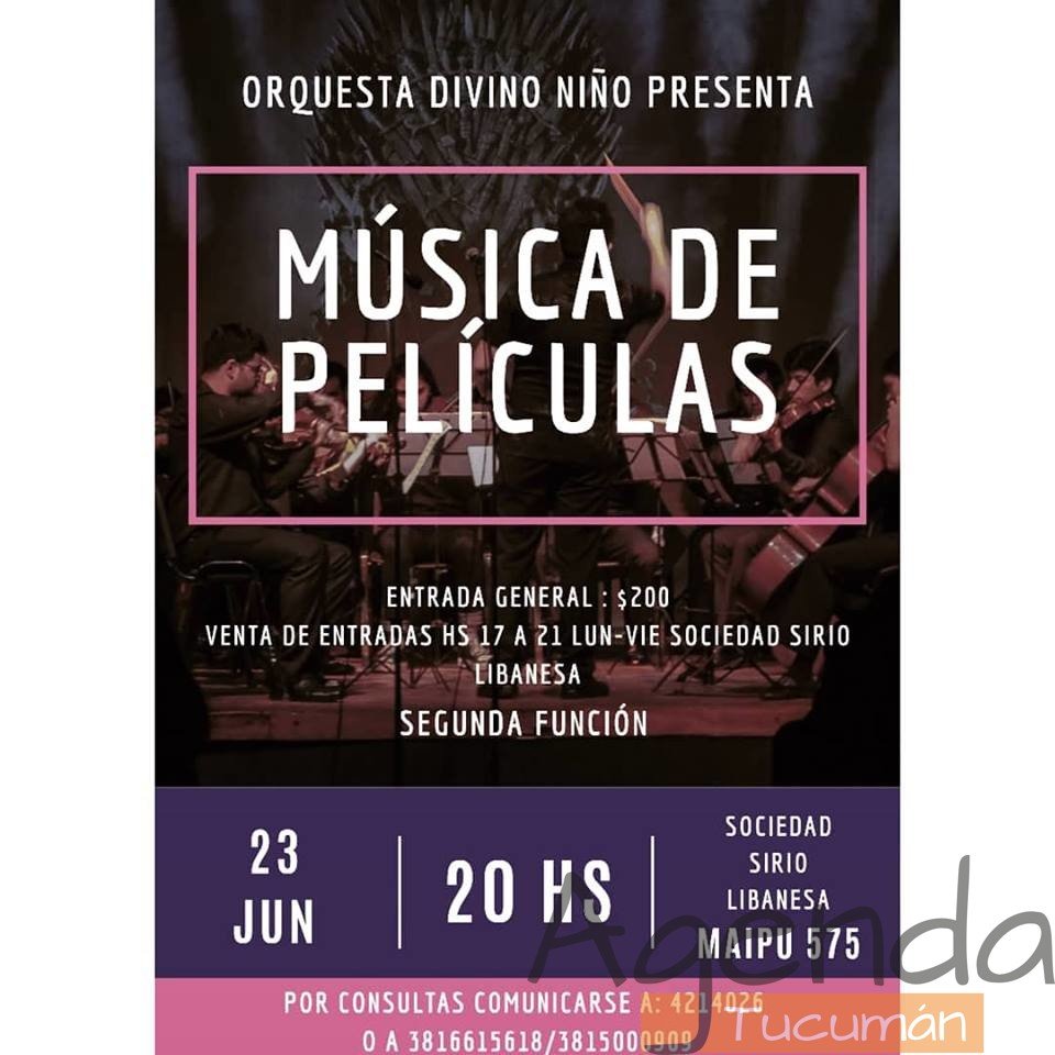 23 de Junio – Música de películas – Orquesta Divino Niño