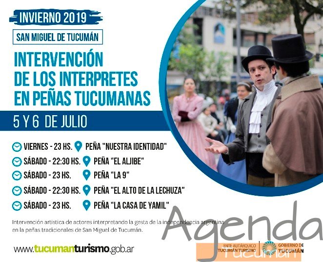 05 y 06 de Julio – Intervención de Los Interpretes en Peñas Tucumanas