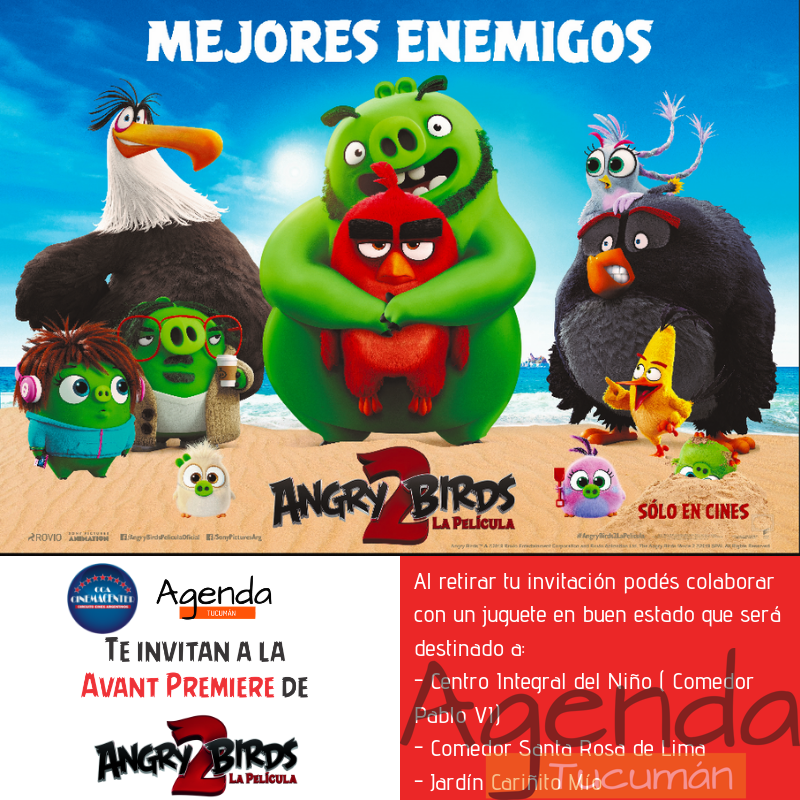 Ganadores para la Avant Premiere Solidaria de Angry Birds 2