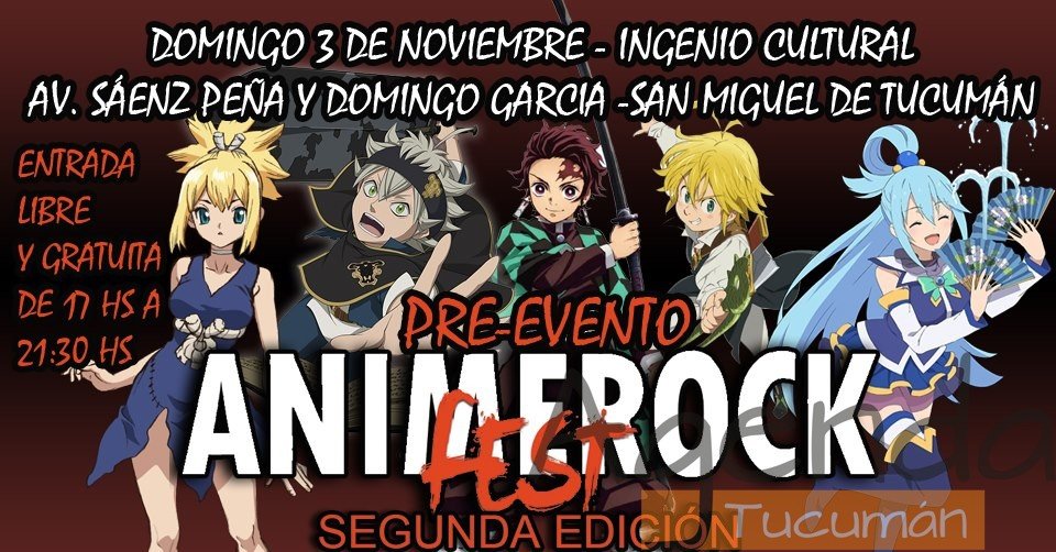 03 de Noviembre – Pre Evento Animerock Fest