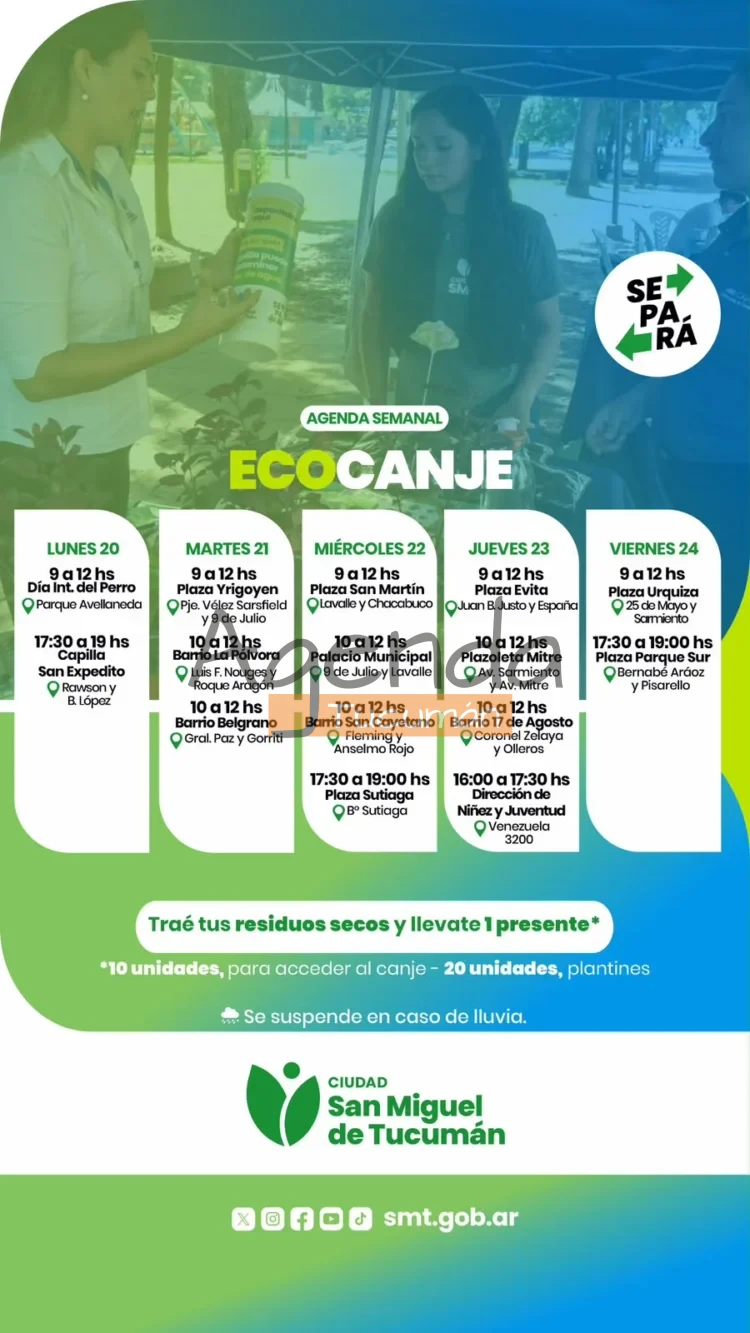 Dónde habrá jornadas de Eco Canje esta semana